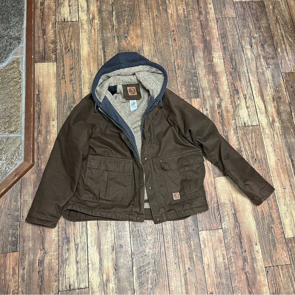 Berne Men’s Large Hooded Canvas coat w/ Sherpa lining